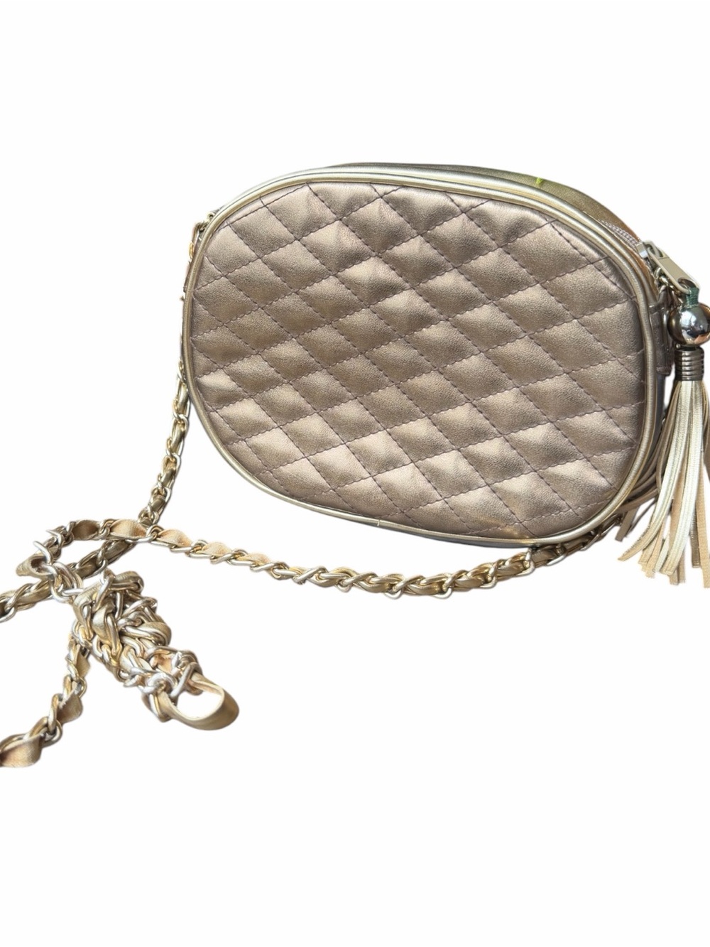 Vintage 1990s Chateau X gold quilted faux leather bag